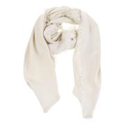 Tory Burch Vita Scarves för Kvinnor Aw24 White, Dam