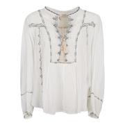 Isabel Marant Étoile Broderad Sweatshirt Vit White, Dam