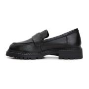 Cesare Gaspari Läder Blockklack Loafers Black, Dam