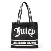 Juicy Couture Elegant Straw Toteväska Svart/Vit Black, Dam