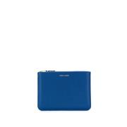 Comme des Garçons Blå Läderclutch med Logoplack Blue, Dam