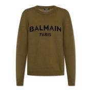 Balmain Tröja med logotyp Green, Herr