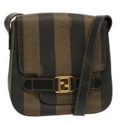 Fendi Vintage Pre-owned Canvas axelremsvskor Brown, Dam