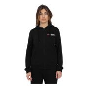 Moschino Dam Hoodie med dragkedja Black, Dam