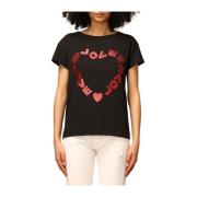 Moschino Hjärttryck Dam T-shirt Black, Dam