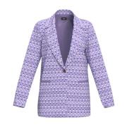 Marella Donna Blazer med All-Over Print Purple, Dam