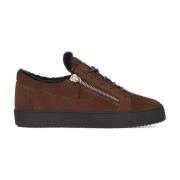 Giuseppe Zanotti Brun Eleganta Stängda Platta Sneakers Brown, Herr