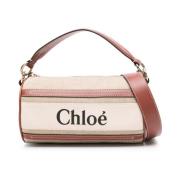 Chloé Vit Läder Väska med Logotyptryck Multicolor, Dam