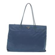 Prada Vintage Pre-owned Nylon totevskor Blue, Dam