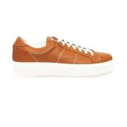 Cerruti 1881 Orange Läder Sneakers med Gummisula Orange, Herr