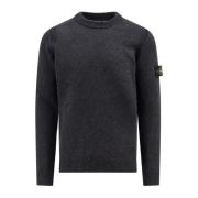 Stone Island Grå Stickat Aw24 Långärmad Gray, Herr