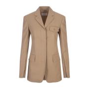 Sportmax Brun Enrico Blazer Bomull Viskos Brown, Dam