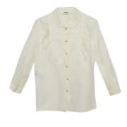 Miu Miu Pre-owned Pre-owned Silke toppar White, Dam