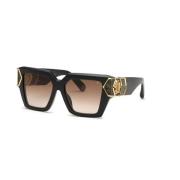 Philipp Plein Stiliga solglasögon bruna gradientlinser Black, Unisex