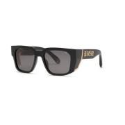 Philipp Plein Svart Rök Solglasögon Black, Unisex