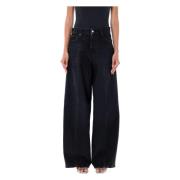 Haikure Svarta Wide-Leg Denim Jeans Black, Dam