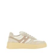 Hogan Beige Mocka Sneakers med Vita Läderdetaljer Beige, Herr