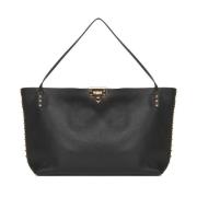 Valentino Garavani Rockstud Medium Tote Väska Black, Dam