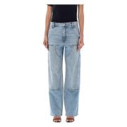 Alexander Wang Slouch Carpenter Jeans Light Indigo Blue, Dam