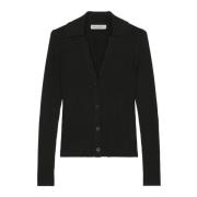 Marc O'Polo Cardigan med polokrage formad Black, Dam