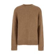 Jil Sander Beige Ull Crewneck Sweater Beige, Dam