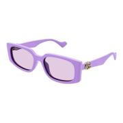 Gucci Minimalistiska Rektangulära Solglasögon Gg1534S 004 Purple, Dam