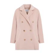 Max Mara Corto Coat i Rebus Stil Pink, Dam