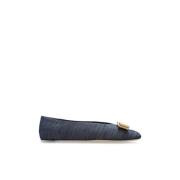 Salvatore Ferragamo Vanna Ballet Flats Blue, Dam