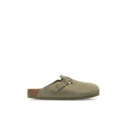 Birkenstock Suede Slippers Boston BS Green, Herr