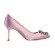 Manolo Blahnik Kristallspänne stilettklack i rosa Pink, Dam