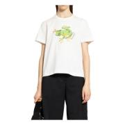 Burberry Groda Grafiskt Tryck Boxy Fit T-shirt White, Dam