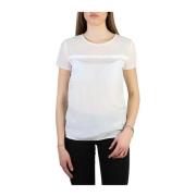 Armani Jeans Silke Viskos T-shirt med bakre knäppning White, Dam