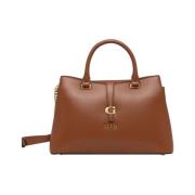 Guess Brun Läder Axelväska Elegant Design Brown, Dam