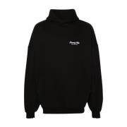 Balenciaga Svart Bomull Jersey Hoodie Tröja Black, Dam