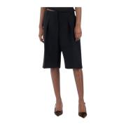 Jacquemus Hög Midja Bermuda Shorts Ovalo Black, Dam