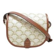 Celine Vintage Pre-owned Tyg crossbodyvskor White, Dam