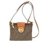 Michael Kors Pre-owned Pre-owned Canvas axelremsvskor Brown, Dam