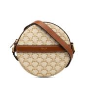 Celine Vintage Pre-owned Tyg crossbodyvskor Beige, Dam