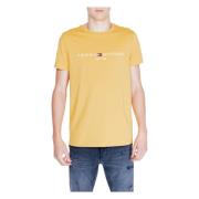 Tommy Hilfiger Logo Tee Herr Bomull Kollektion Yellow, Herr