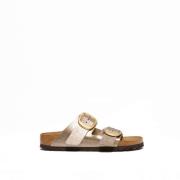 Birkenstock Läder Arizona Sandaler Beige, Dam