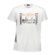 Diesel Ikoniskt Tryck Bomull T-shirt Män Vit White, Herr