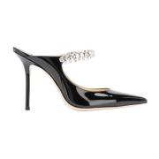 Jimmy Choo Svarta platta skor med kristallutsmyckning Black, Dam