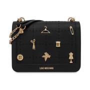 Love Moschino Svart Studs Axelväska Black, Dam