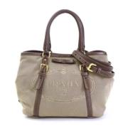 Prada Vintage Pre-owned Canvas prada-vskor Beige, Dam