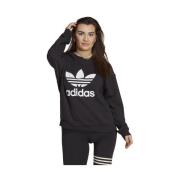 Adidas Ikonisk Trefoil Crew Sweatshirt Kvinnor Black, Dam