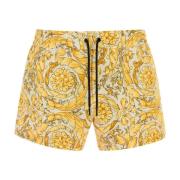 Versace Stiliga tryckta simshorts Yellow, Herr