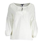 Gant Elegant V-Neck Lace Sweater White, Dam