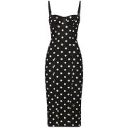 Dolce & Gabbana Polka Dot Sweetheart Klänning Black, Dam