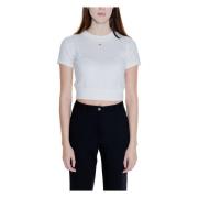 Tommy Jeans Kortärmad Crew Neck Tröja White, Dam