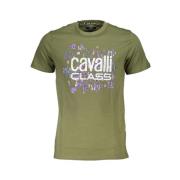 Cavalli Class Tryckt Logot-shirt Kortärmad Green, Herr